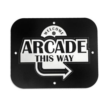 Metal Game Room Sign - Welcome, Arcade This Way To The Right
